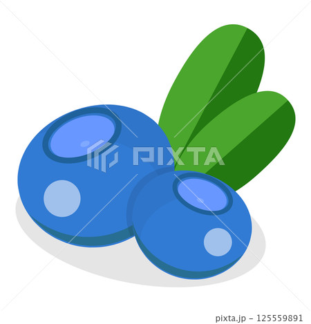 3D Isometric Flat Set of Berries. Item 10 3D Isometric Flat Set of Berries. Item 10 125559891