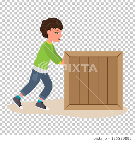 Flat  Illustration of Pushing And Pulling. Item 2 125559893