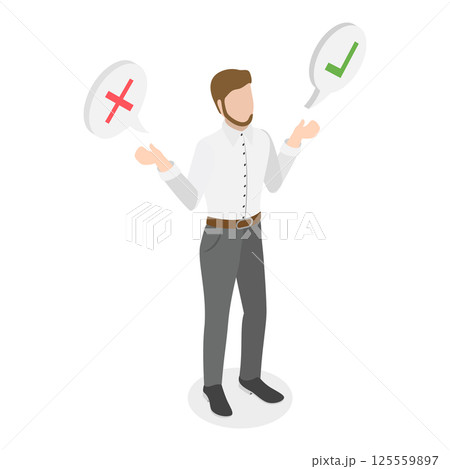 3D Isometric Flat Illustration of Making Decision. Item 2 3D Isometric Flat Illustration of Making Decision. Item 2 125559897