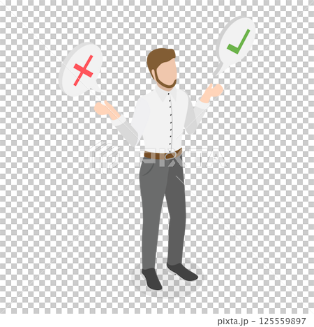 3D Isometric Flat Illustration of Making Decision. Item 2 3D Isometric Flat Illustration of Making Decision. Item 2 125559897