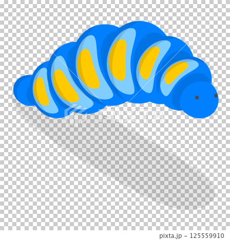 3D Isometric Flat  Set of Caterpillars. Item 3 125559910
