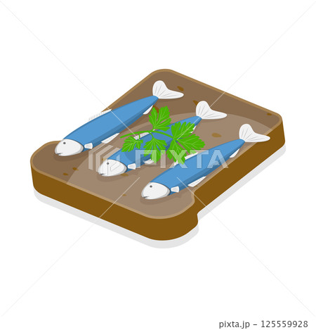 3D Isometric Flat  Illustration of Tasty Breakfast. Item 5 125559928