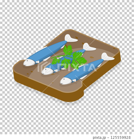 3D Isometric Flat  Illustration of Tasty Breakfast. Item 5 125559928