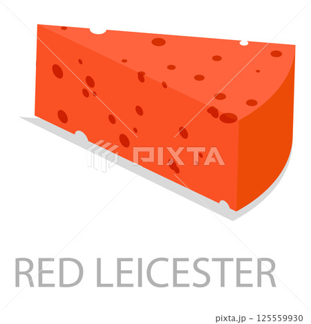 3D Isometric Flat  Set of Different Cheese Types. Item 1 125559930