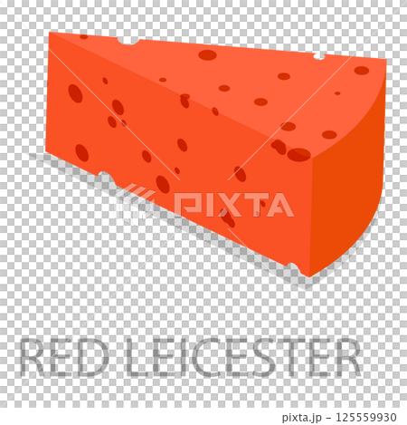 3D Isometric Flat  Set of Different Cheese Types. Item 1 125559930
