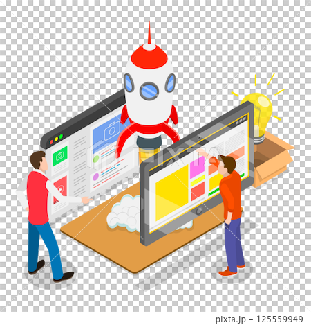 3D Isometric Flat Illustration of Web Project...のイラスト素材 [125559949] - PIXTA