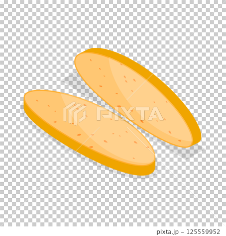 3D Isometric Flat  Set of Breakfast Toasted Bread. Item 5 125559952