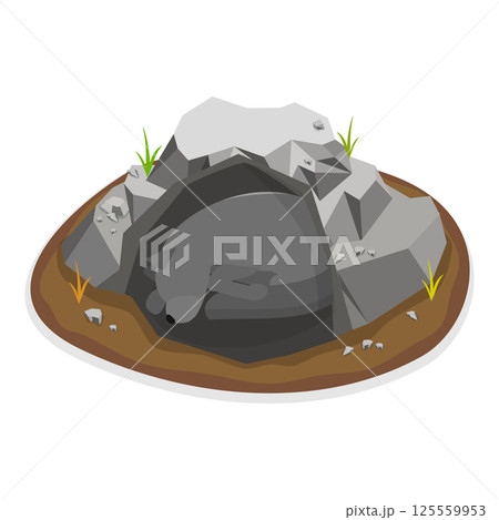 3D Isometric Flat  Set of Cartoon Woodland Animals. Item 1 125559953