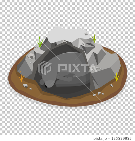 3D Isometric Flat  Set of Cartoon Woodland Animals. Item 1 125559953