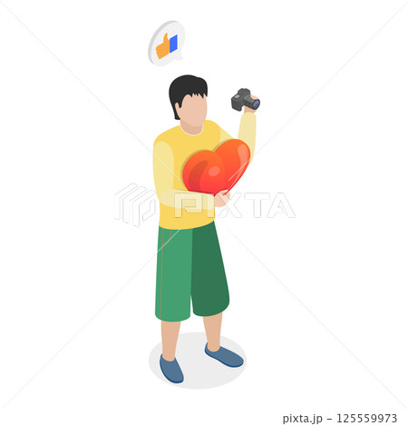 3D Isometric Flat Illustration of K Pop Music Fans. Item 5 3D Isometric Flat Illustration of K Pop Music Fans. Item 5 125559973