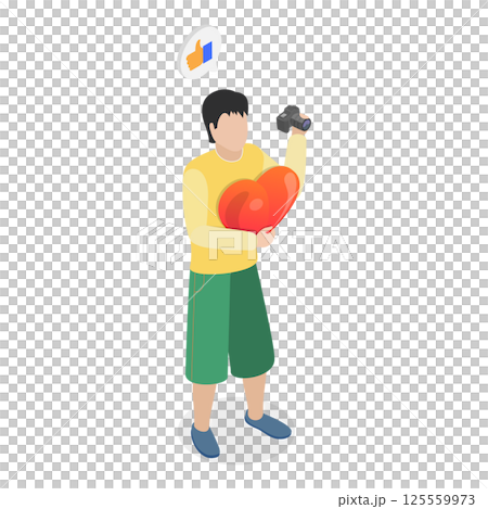 3D Isometric Flat Illustration of K Pop Music Fans. Item 5 3D Isometric Flat Illustration of K Pop Music Fans. Item 5 125559973