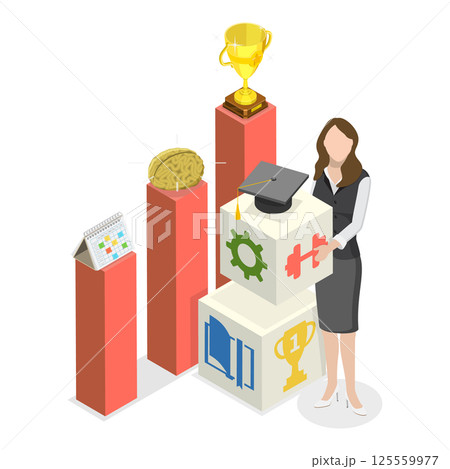 3D Isometric Flat Illustration of Personal Growth. Item 3 3D Isometric Flat Illustration of Personal Growth. Item 3 125559977