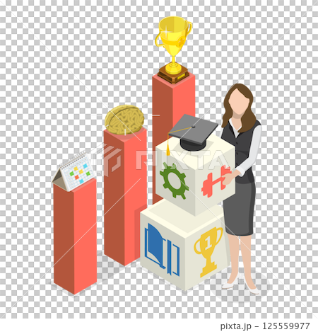 3D Isometric Flat Illustration of Personal Growth. Item 3 3D Isometric Flat Illustration of Personal Growth. Item 3 125559977