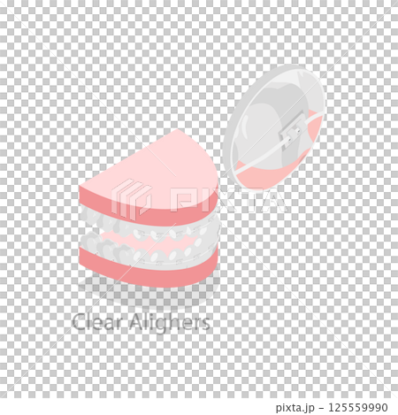 3D Isometric Flat  Illustration of Dental Teeth Braces Types. Item 3 125559990