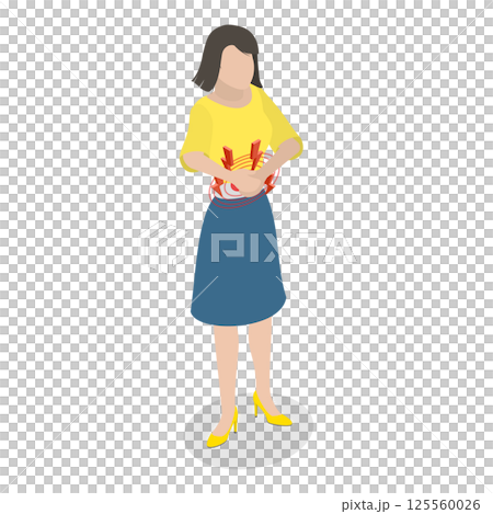 3D Isometric Flat  Set of Body Pain. Item 9 125560026