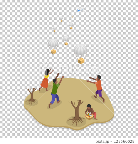 3D Isometric Flat Illustration of Hunger Starvation. Item 3 3D Isometric Flat Illustration of Hunger Starvation. Item 3 125560029