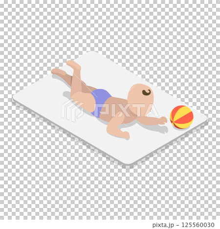 3D Isometric Flat  Set of BabyBorn Care Routine. Item 1 125560030