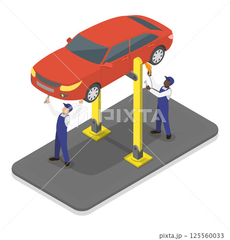 3D Isometric Flat Illustration of Car Service. Item 4 3D Isometric Flat Illustration of Car Service. Item 4 125560033