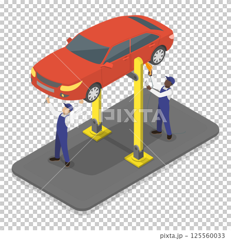 3D Isometric Flat Illustration of Car Service. Item 4 3D Isometric Flat Illustration of Car Service. Item 4 125560033