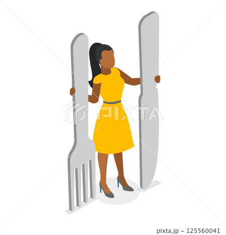 3D Isometric Flat  Illustration of Kitchen Utensils. Item 4 125560041