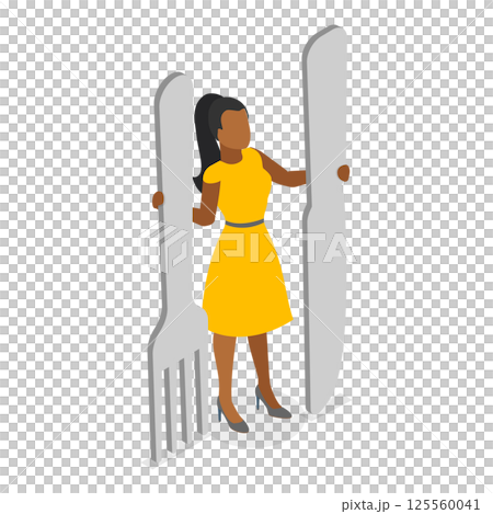 3D Isometric Flat  Illustration of Kitchen Utensils. Item 4 125560041