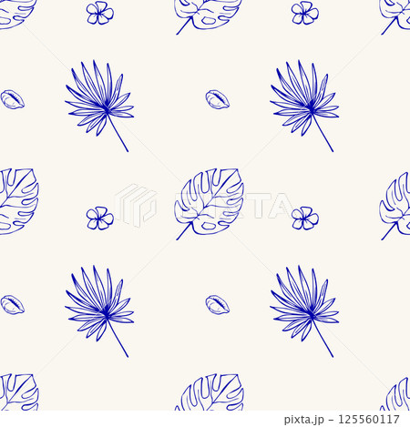 Palm branches seamless vector pattern Palm branches seamless vector pattern 125560117