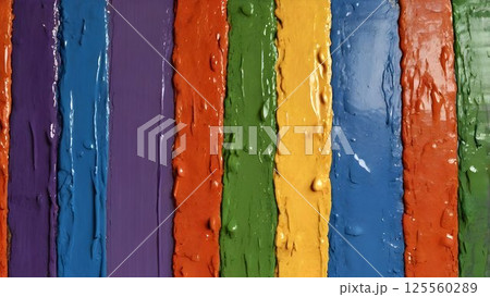 Impasto brushstrokes layering rainbow colors,...のイラスト素材 [125560289] - PIXTA