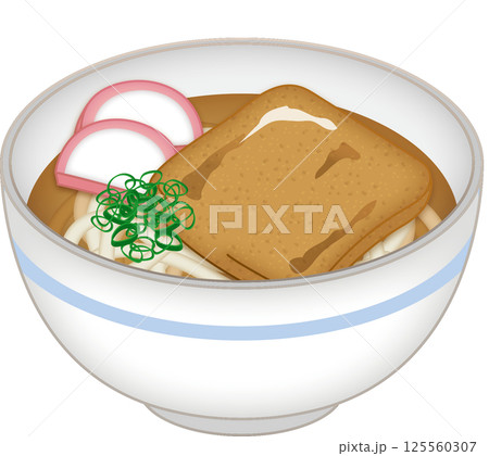 美味しそうなきつねうどんのイラスト 125560307