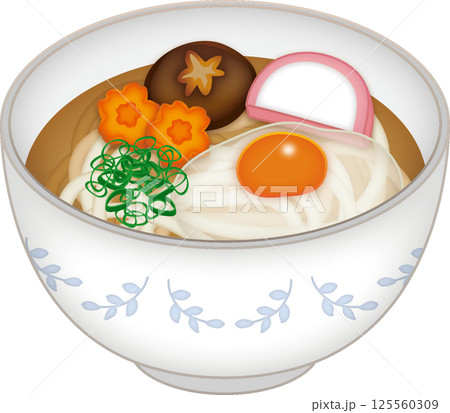 具がたくさん乗ったうどん 具がたくさん乗ったうどん 125560309