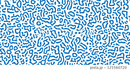 Vector Generative algorithm psychedelic background. Reaction-diffusion or turing pattern formation. Organic lines in memphis. Unique texture of homogeneous, uniform state in biological organisms 125560720
