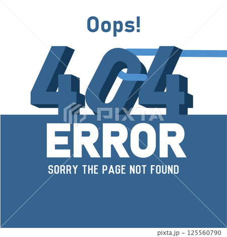 Blue bold 404 alert. Vector Blue bold 404 alert. Vector 125560790