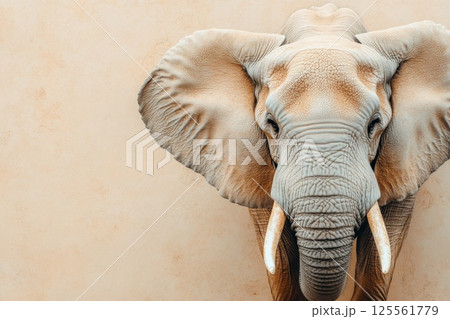 Detailed texture of elephant skin showcases deep wrinkles and natural earthy tones 125561779
