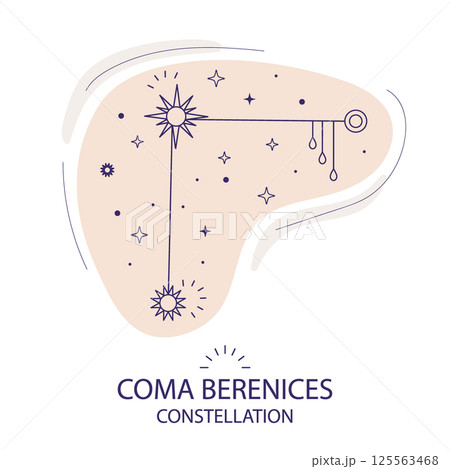 Star constellation Coma Berenices vector illustration 125563468