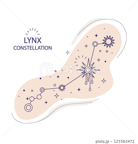 Lynx constellations of the northern hemisphere vector 125563472
