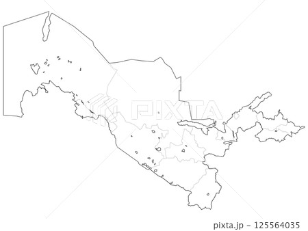 白地図　ウズベキスタン 125564035