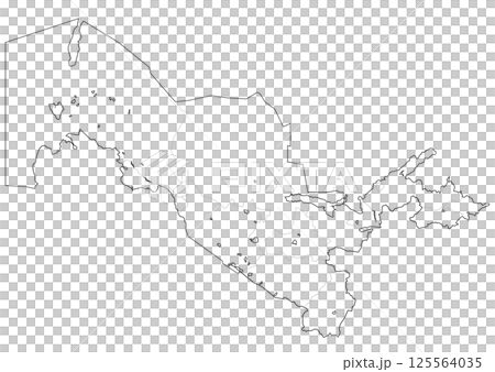 白地図　ウズベキスタン 125564035