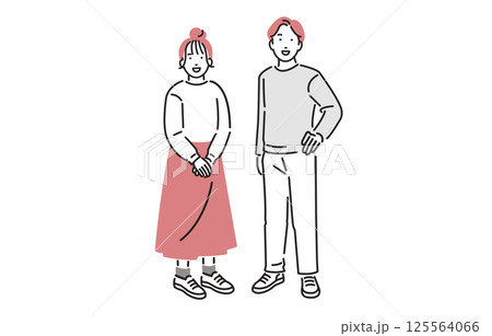 人物 若い男女カップル 125564066