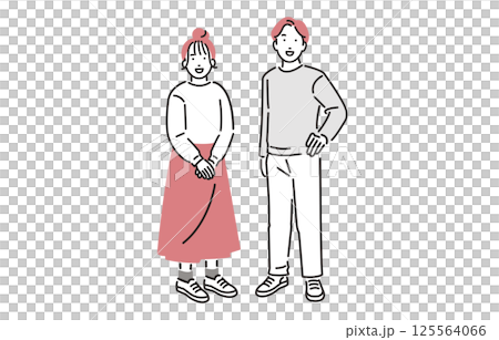 人物 若い男女カップル 125564066