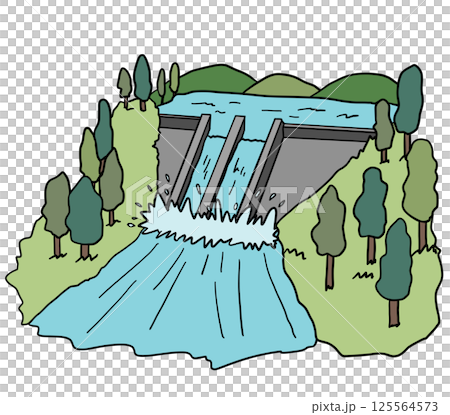 大壩的插圖 125564573