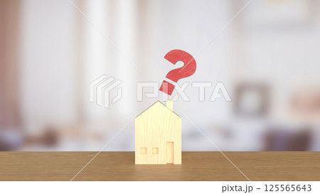 The House and question mark for real estate or property concept 3d rendering. 125565643