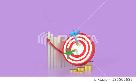 The Target and gold coins for Business concept 3d rendering. The Target and gold coins for Business concept 3d rendering. 125565655