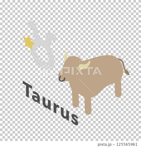 アイソメトリックイラスト：牡牛座 125565961