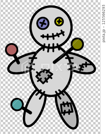 恨みや呪いで人形に釘を打って儀式をするイラスト 恨みや呪いで人形に釘を打って儀式をするイラスト 125566293