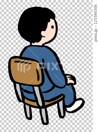 Vector illustration of a boy sitting on a chair 125566300