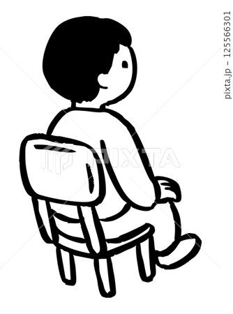 椅子に座る男の子のベクターイラスト 125566301