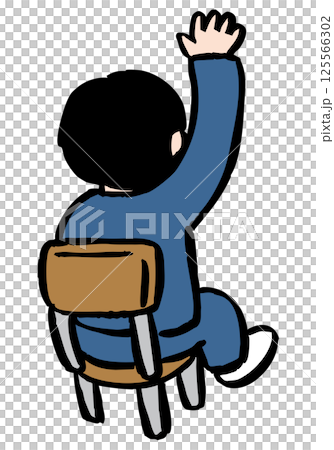 坐在椅子上的男孩的向量插圖 125566302