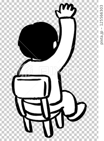 Vector illustration of a boy sitting on a chair 125566303