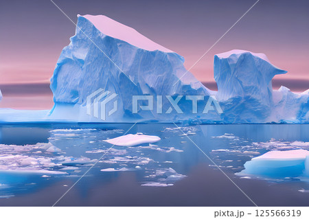 海を漂う氷山 海を漂う氷山 125566319