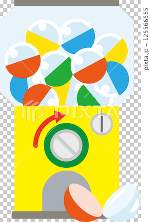 カラフルなカプセルがいっぱいの楽しいガチャガチャマシン 125566585