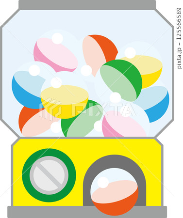 カラフルなカプセルがいっぱいの楽しいガチャガチャマシン 125566589